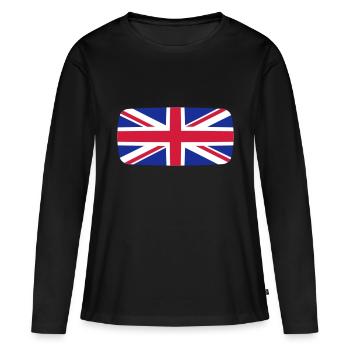 Union Jack Großbritannien Fahne Großbritannien - Frauen Premium Bio Langarmshirt - Schwarz - Vorne - Julia (174cm)