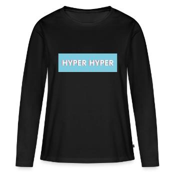 HYPER HYPER pixel - T-shirt manches longues Premium bio Femme - noir - Devant - Julia (174cm)