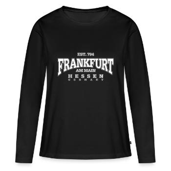 Frankfurt am Main (white) - Women's Premium Organic Long Sleeve Shirt - black - Front - Julia (174cm)