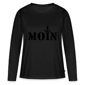 Moin - T-shirt manches longues Premium bio Femme - noir - Devant - Julia (174cm)