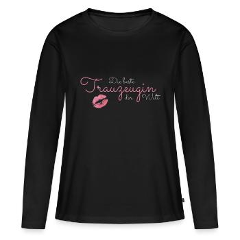 Best maid of honor in the world - Women's Premium Organic Long Sleeve Shirt - black - Front - Julia (174cm)