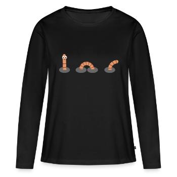 Ver dans le sol (Stripes Edition) - T-shirt manches longues Premium bio Femme - noir - Devant - Julia (174cm)