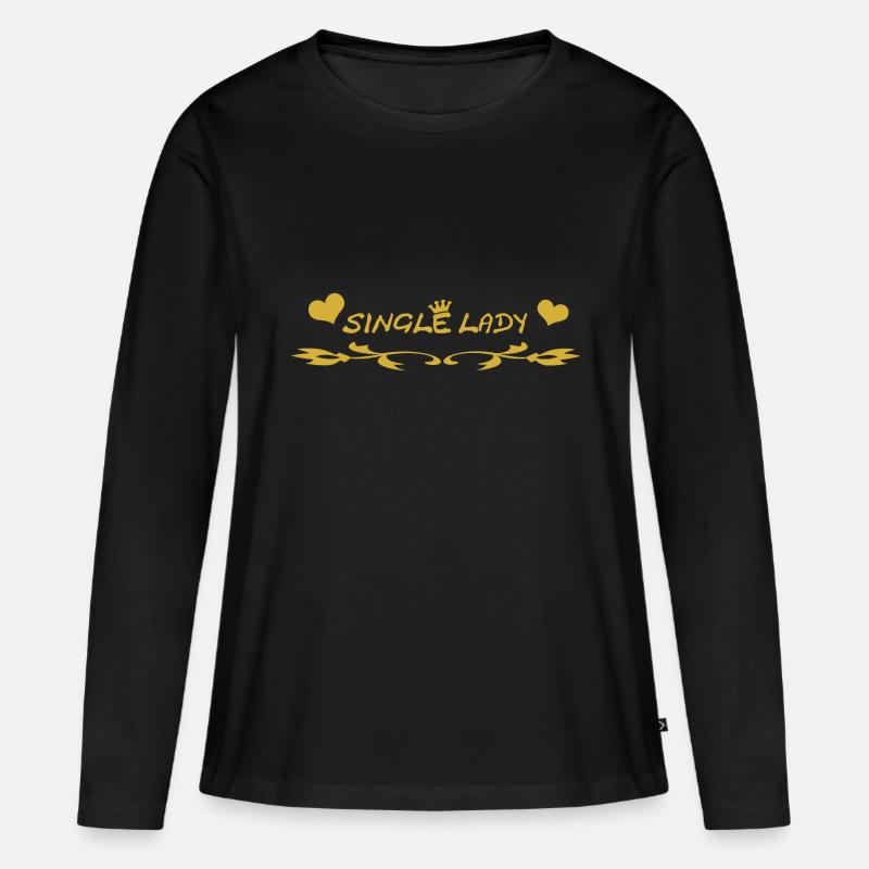 Single lady - Frauen Premium Bio Langarmshirt - Schwarz