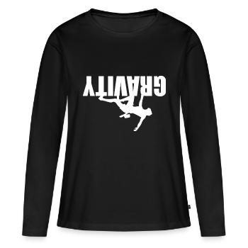 Gravité en bloc - T-shirt manches longues Premium bio Femme - noir - Devant - Julia (174cm)