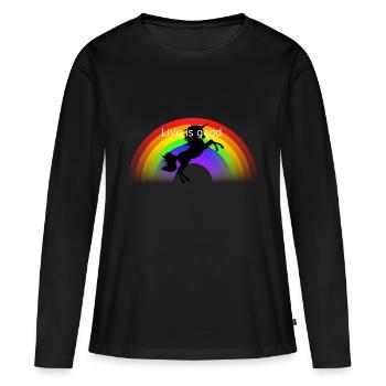 arc en ciel - T-shirt manches longues Premium bio Femme - noir - Devant - Julia (174cm)