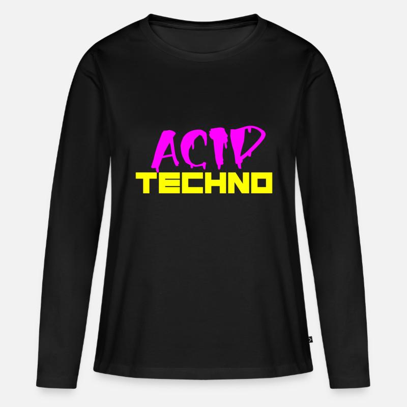 techno acide - T-shirt manches longues Premium bio Femme - noir