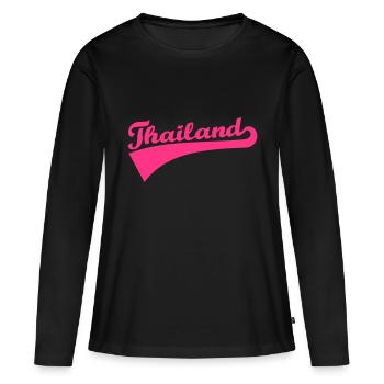 Thailand - T-shirt manches longues Premium bio Femme - noir - Devant - Julia (174cm)