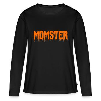 Momster Monster Halloween Mom Shirt Gift - Women's Premium Organic Long Sleeve Shirt - black - Front - Julia (174cm)
