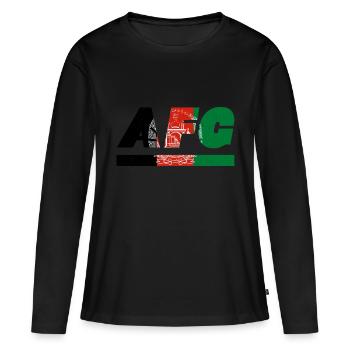 Drapeau afghanistan AFG - T-shirt manches longues Premium bio Femme - noir - Devant - Julia (174cm)