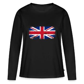 Drapeau du Royaume-Uni - T-shirt manches longues Premium bio Femme - noir - Devant - Julia (174cm)