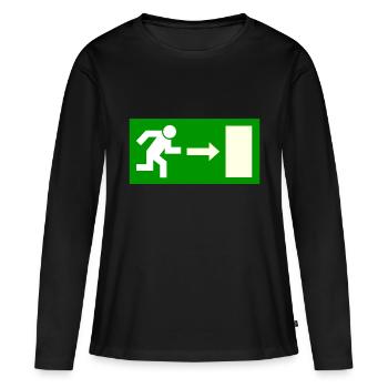 Modèle de panneau de sortie à personnaliser - T-shirt manches longues Premium bio Femme - noir - Devant - Julia (174cm)