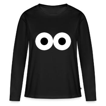 eyes - Women's Premium Organic Long Sleeve Shirt - black - Front - Julia (174cm)