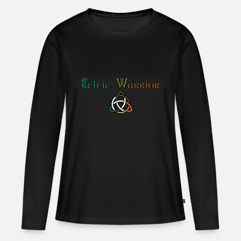 Celtic Warrior - Keltischer Krieger - Frauen Premium Bio Langarmshirt - Schwarz