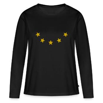 5 stars golden - Women's Premium Organic Long Sleeve Shirt - black - Front - Julia (174cm)