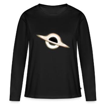Trou noir - Horizon de l’événement - T-shirt manches longues Premium bio Femme - noir - Devant - Julia (174cm)