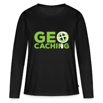 Geocaching Loisirs au nom - T-shirt manches longues Premium bio Femme - noir - Devant - Julia (174cm)
