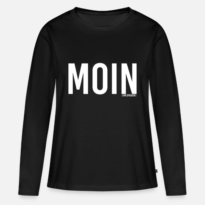 Moin - Frauen Premium Bio Langarmshirt - Schwarz