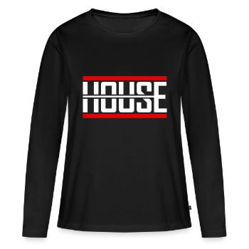 House Music - T-shirt manches longues Premium bio Femme - noir - Devant - Julia (174cm)
