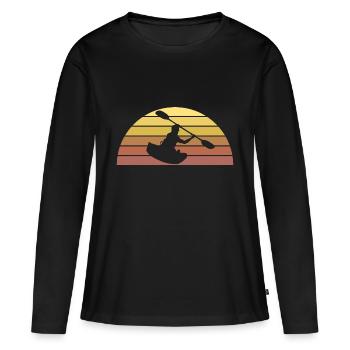 Paddel Kanusport - Frauen Premium Bio Langarmshirt - Schwarz - Vorne - Julia (174cm)
