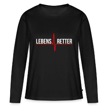 Lebensretter Sanitäter Rettungsdienst - Frauen Premium Bio Langarmshirt - Schwarz - Vorne - Julia (174cm)