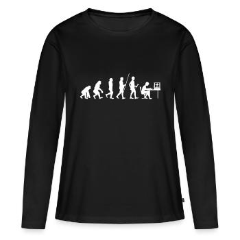 Evolution Imprimante 3D Imprimante Cadeau Chemise - T-shirt manches longues Premium bio Femme - noir - Devant - Julia (174cm)