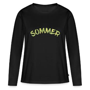 ÉTÉ - T-shirt manches longues Premium bio Femme - noir - Devant - Julia (174cm)