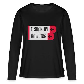 Je suis nul au bowling - T-shirt manches longues Premium bio Femme - noir - Devant - Julia (174cm)