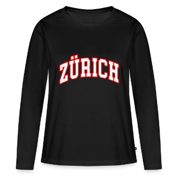 Zurich - Women's Premium Organic Long Sleeve Shirt - black - Front - Julia (174cm)