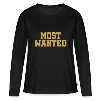 Most Wanted - Cool Qoute - Gangster - Rappeur - T-shirt manches longues Premium bio Femme - noir - Devant - Julia (174cm)