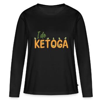 Ketosis Yoga Nutrition cétogène Régime cétarien - T-shirt manches longues Premium bio Femme - noir - Devant - Julia (174cm)