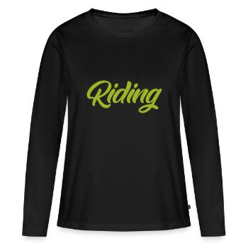 Équitation - Équitation - Cheval - Chevaux - Slogan - Dire - T-shirt manches longues Premium bio Femme - noir - Devant - Julia (174cm)