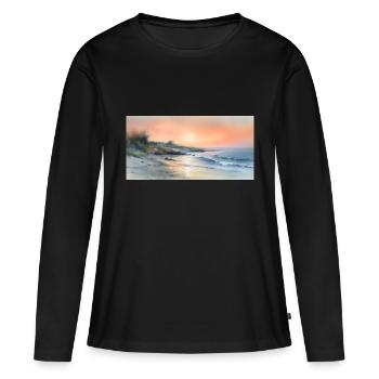 Beach Sunset - Frauen Premium Bio Langarmshirt - Schwarz - Vorne - Julia (174cm)