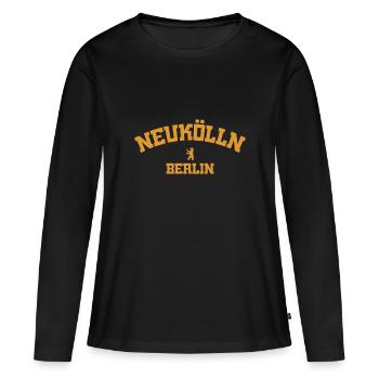 Neukölln - Berlin - Allemagne - T-shirt manches longues Premium bio Femme - noir - Devant - Julia (174cm)