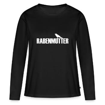 Rabenmutter Rabe Mutter Mama Mami - Frauen Premium Bio Langarmshirt - Schwarz - Vorne - Julia (174cm)