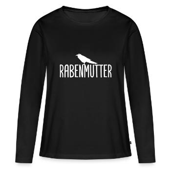 Rabenmutter Rabe Mutter Mama Mami - Frauen Premium Bio Langarmshirt - Schwarz - Vorne - Julia (174cm)