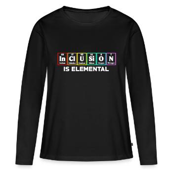 Inklusion ist elementar LGBT-Flagge Gay Pride Month - Frauen Premium Bio Langarmshirt - Schwarz - Vorne - Julia (174cm)