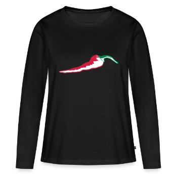 Chillie - Frauen Premium Bio Langarmshirt - Schwarz - Vorne - Julia (174cm)
