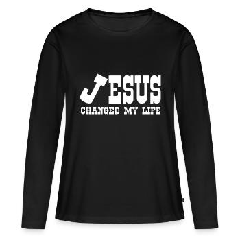 Jésus-Christ Dieu Dieu - T-shirt manches longues Premium bio Femme - noir - Devant - Julia (174cm)