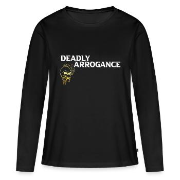 crâne d’arrogance mortelle - T-shirt manches longues Premium bio Femme - noir - Devant - Julia (174cm)
