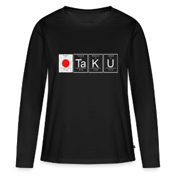 Otaku Chemische Elemente Japan Flagge - Frauen Premium Bio Langarmshirt - Schwarz - Vorne - Julia (174cm)