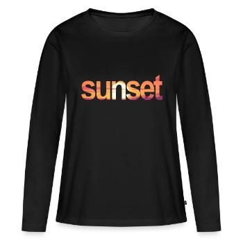 sunset - Frauen Premium Bio Langarmshirt - Schwarz - Vorne - Julia (174cm)