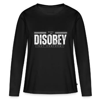 DÉSOBÉIR - ILS VIVENT - T-shirt manches longues Premium bio Femme - noir - Devant - Julia (174cm)