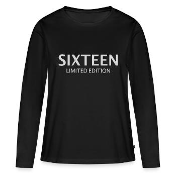 16e anniversaire seize cadeau - T-shirt manches longues Premium bio Femme - noir - Devant - Julia (174cm)