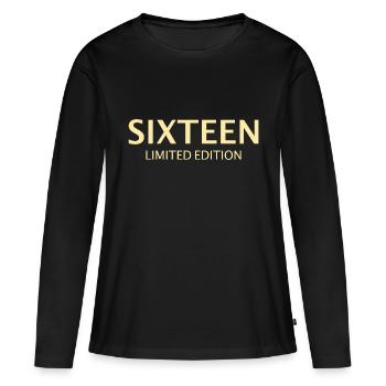 16e anniversaire seize cadeau - T-shirt manches longues Premium bio Femme - noir - Devant - Julia (174cm)