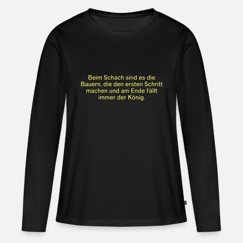 Witzige Sprüche Landwirt Bauer Schach - Frauen Premium Bio Langarmshirt - Schwarz