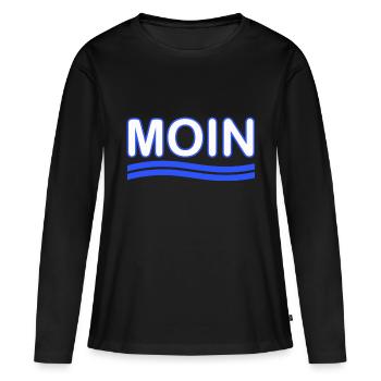 Bonjour - T-shirt manches longues Premium bio Femme - noir - Devant - Julia (174cm)