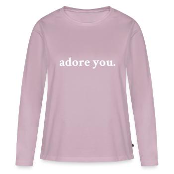 adore you. - Women's Premium Organic Long Sleeve Shirt - dusky pink - Front - Julia (174cm)
