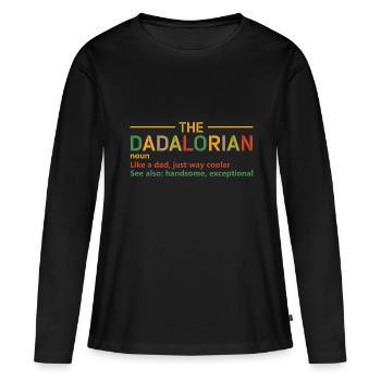 The Dadalorian vintage bester Papa Vater lustig - Frauen Premium Bio Langarmshirt - Schwarz - Vorne - Julia (174cm)