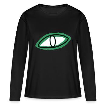 Oeil - T-shirt manches longues Premium bio Femme - noir - Devant - Julia (174cm)