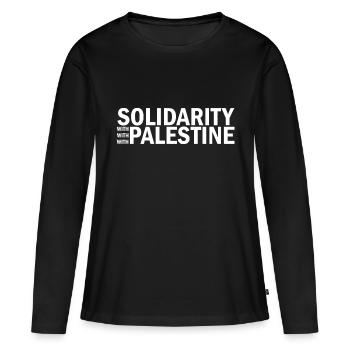 la Palestine libre - T-shirt manches longues Premium bio Femme - noir - Devant - Julia (174cm)